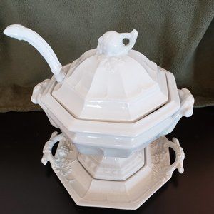 Red Cliff White Ironstone Tureen